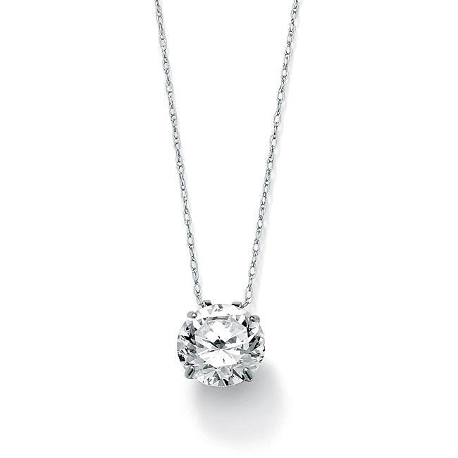 White Gold 14K Diamond Pendant Necklace 1.50 Carats Round Cut Jewelry