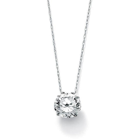 White Gold 14K Diamond Pendant Necklace 1.50 Carats Round Cut Jewelry