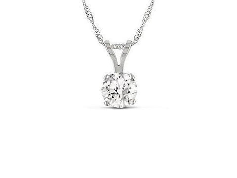 Brilliant Cut 1.50 Carat Solitaire Diamonds Necklace Pendant Gold 14K White