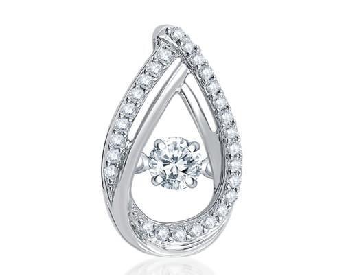 White Gold 14K 1.50 Carats Diamonds Women Pendant Necklace 14K Gold White