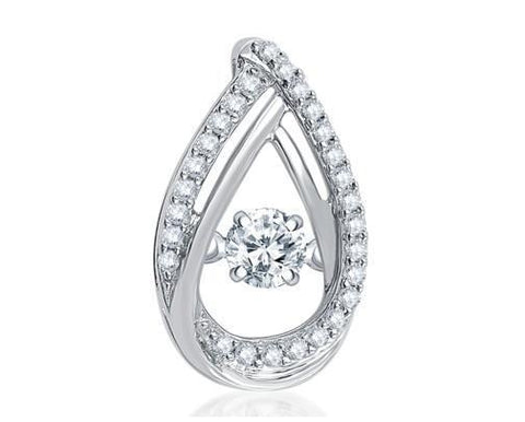 White Gold 14K 1.50 Carats Diamonds Women Pendant Necklace 14K Gold White