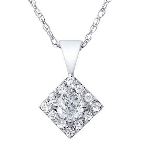 1.70 Carats Brilliant Cut Diamonds Women Necklace Pendant Gold White 14K