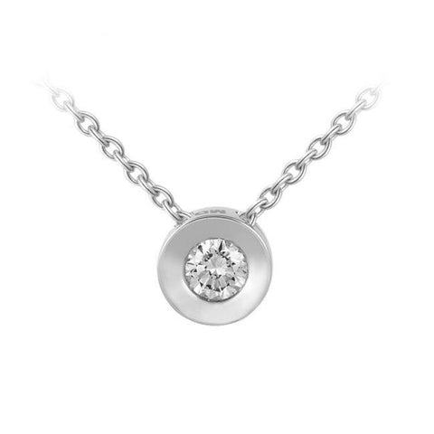 Brilliant Cut Solitaire 0.75 Carat Diamond Necklace Pendant White Gold 14K
