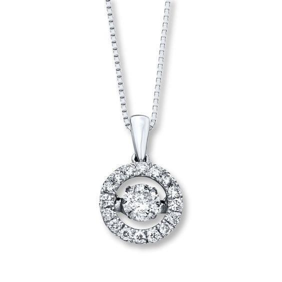 Prong Set 1.25 Carats Diamonds Necklace Pendant With Chain Gold White 14K