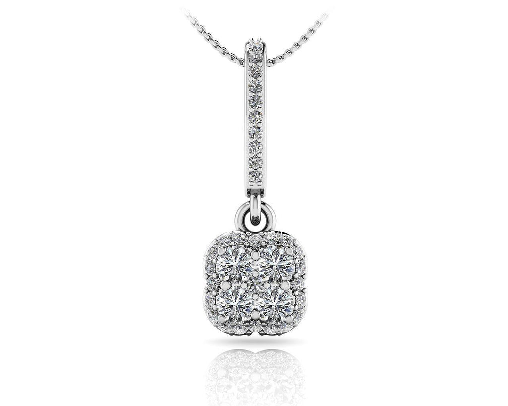 6 Carats Round Brilliant Cut Diamonds Lucky In Love Pendant Necklace