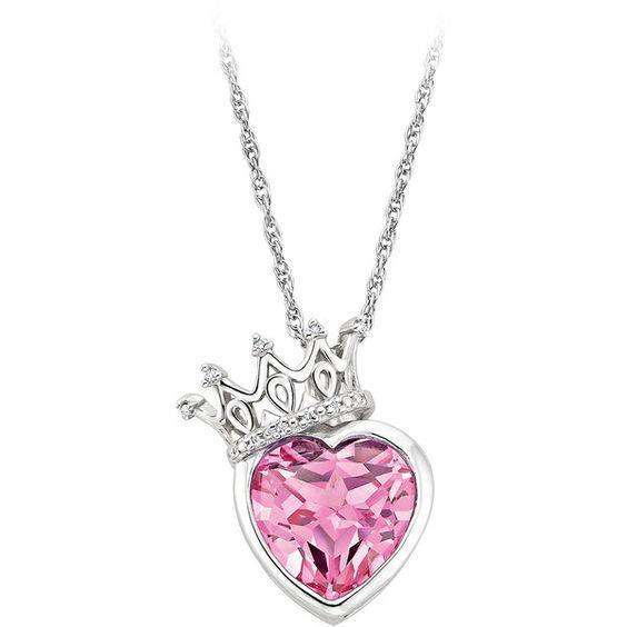 Diamond Woman Necklace Pendant 14K White Gold And Heart Cut Pink Kunzite