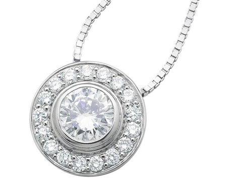 Sparkling Brilliant Cut 2.75 Carats Diamonds Necklace Pendant Gold White 14K