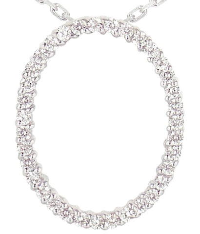 0.70 Carats Oval Shape Diamond Pendant Gold Necklace Wi