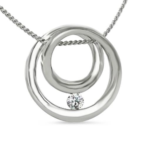 Solitaire 0.75 Carat Round Cut Diamond Pendant Necklace White Gold 14K New