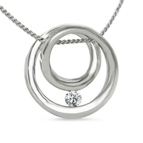 Solitaire 0.75 Carat Round Cut Diamond Pendant Necklace White Gold 14K New