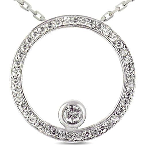 1.35 Ct. Diamond Pendant With Round Cut Diamonds Bezel Set