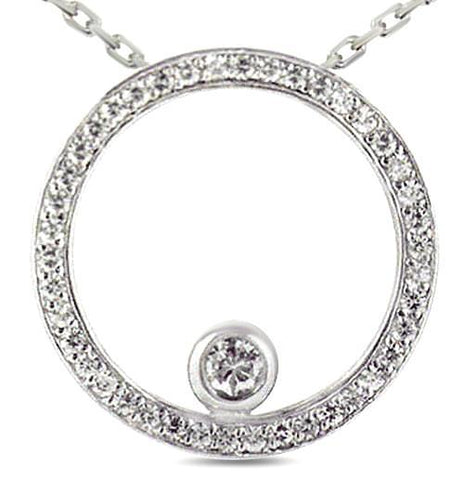 1.35 Ct. Diamond Pendant With Round Cut Diamonds Bezel Set