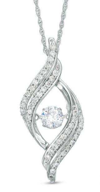 Sparkling 3.00 Carats Diamonds Necklace Pendant Gold 14K White New