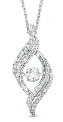 Sparkling 3.00 Carats Diamonds Necklace Pendant Gold 14K White New