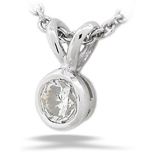 0.85 Carats Solitaire Brilliant Cut Diamond Pendant White Gold 14K