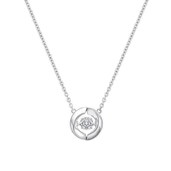 Round Diamond Ladies Necklace Pendant Solid White Gold 14K 1 Carats
