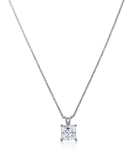 Big Diamond Pendant Necklace 3 Carat Gorgeous White Gold 14K Jewelry