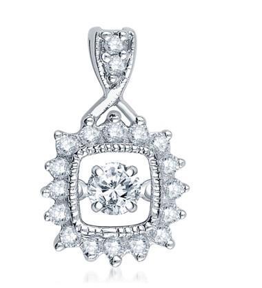 Women White Gold 14K Sparkling Round Cut 3.00 Carats Diamonds Pendant Necklace