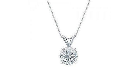 Diamond Necklace Pendant Solitaire White Gold Women Jewelry 1 Carat