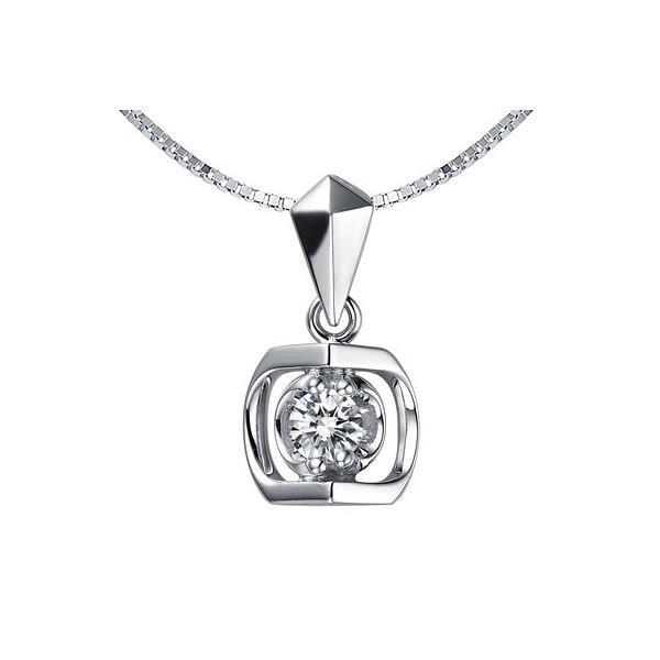 White Gold Round Cut Diamond Pendant Necklace Solitaire Gorgeous 1 Ct Jewelry