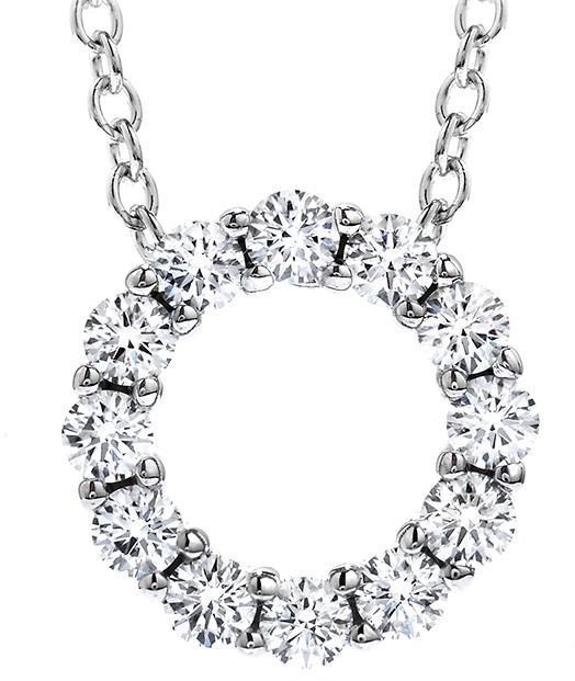 Lady White Gold 14K 2.40 Carats Gorgeous Round Shaped Diamonds Pendant Necklace