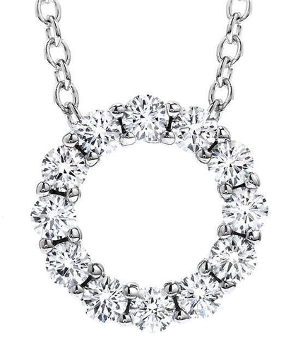 Lady White Gold 14K 2.40 Carats Gorgeous Round Shaped Diamonds Pendant Necklace