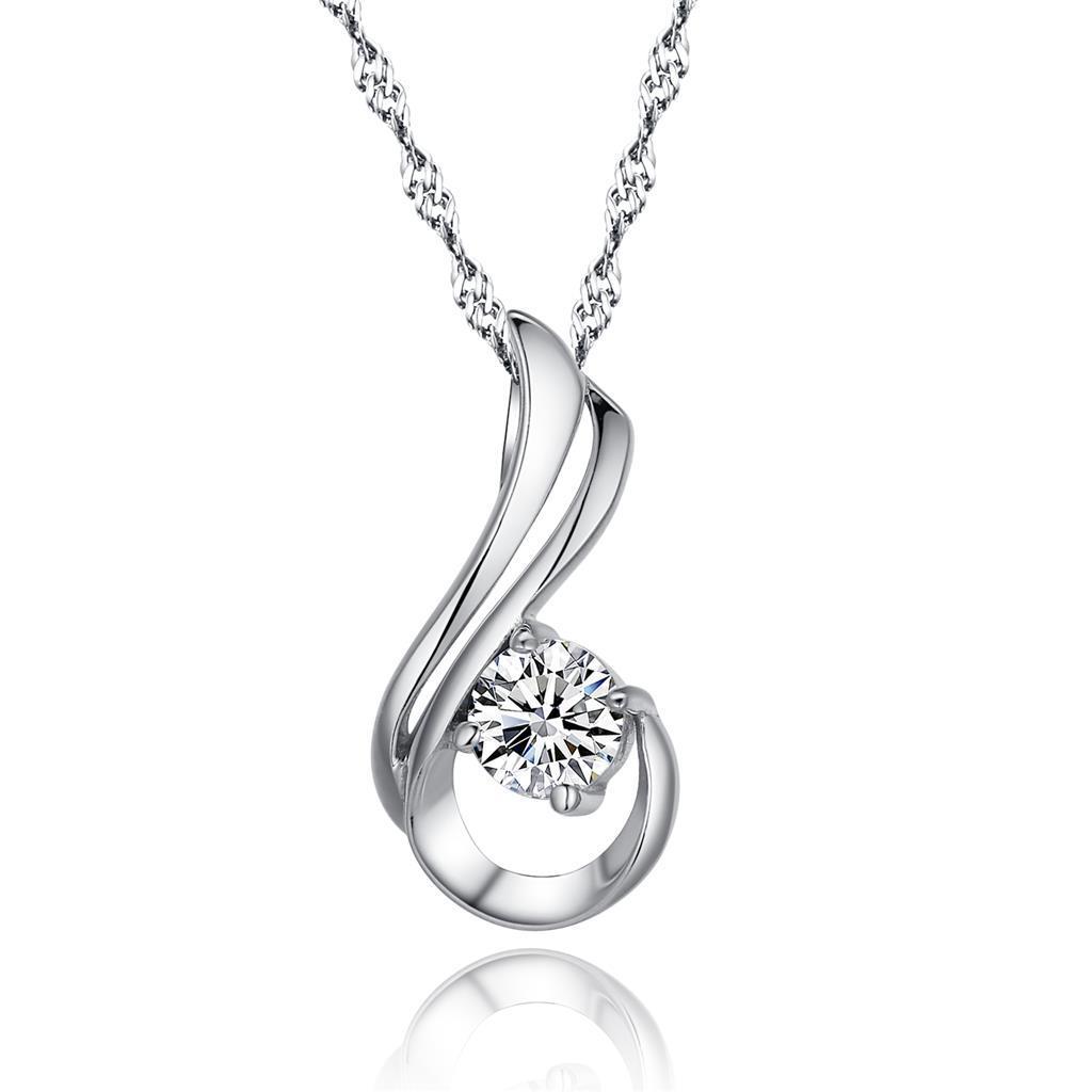 1.00 Carat Round Cut F Vs1 Diamond Pendant Necklace Gold 14K White