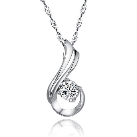 1.00 Carat Round Cut F Vs1 Diamond Pendant Necklace Gold 14K White
