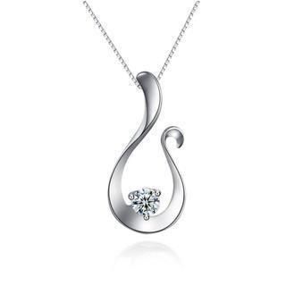 0.75 Carats Solitaire Diamond Pendant Necklace Gold White 14K