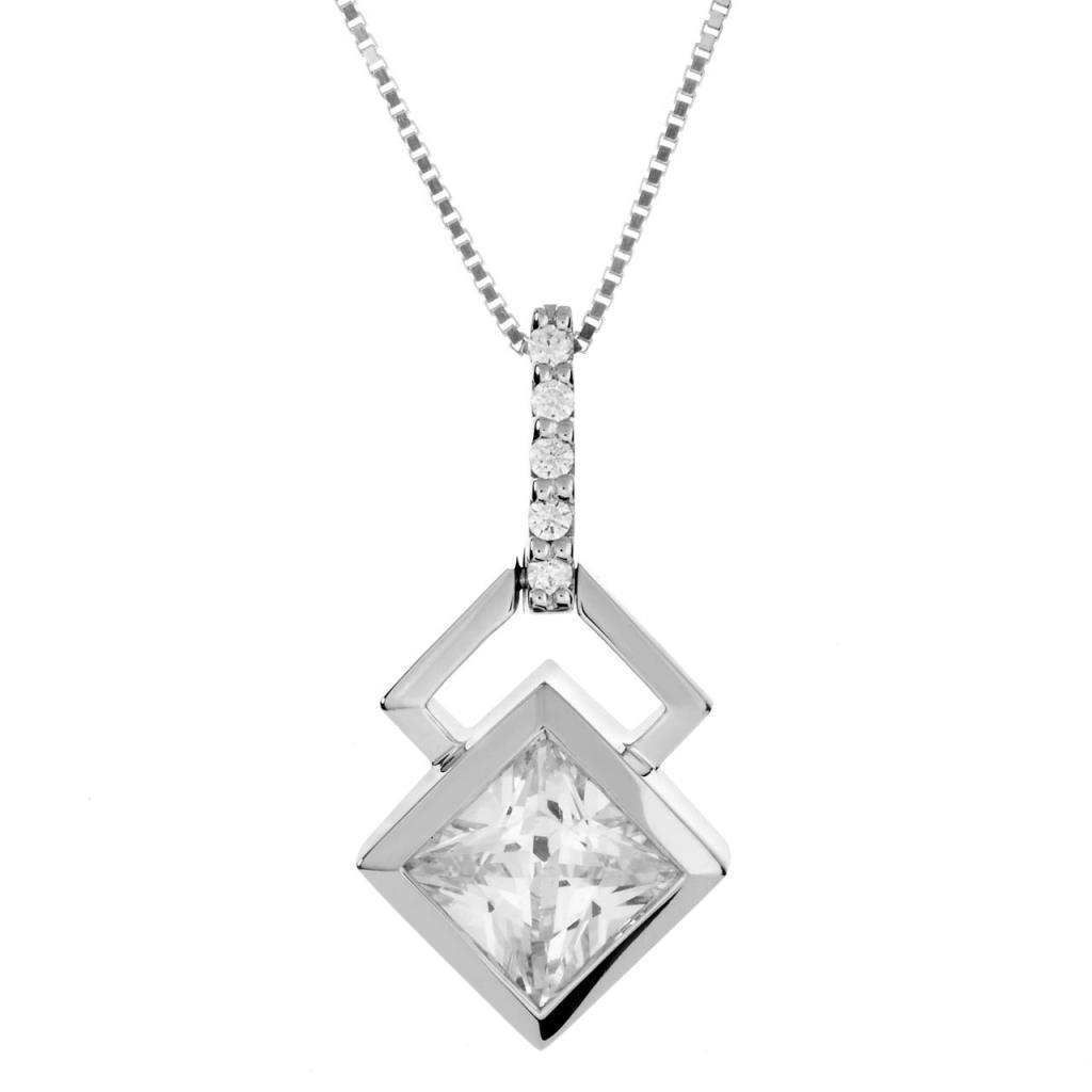 2.50 Carats F Vs1/Vvs1 Diamonds Pendant Necklace 14K White Gold
