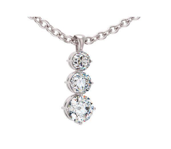 2.25 Carats Brilliant Cut F Vs1 Diamonds Pendant Necklace 14K Gold