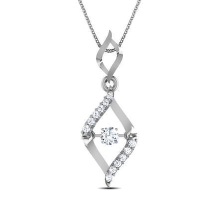 White Gold 14K Round Cut  2.20 Carats Diamonds Pendant Necklace