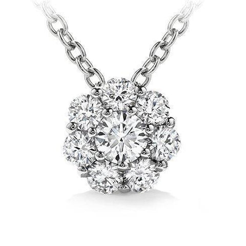 Prong Set 4.80 Carats Brilliant Cut Diamond Pendant Necklace Gold 14K