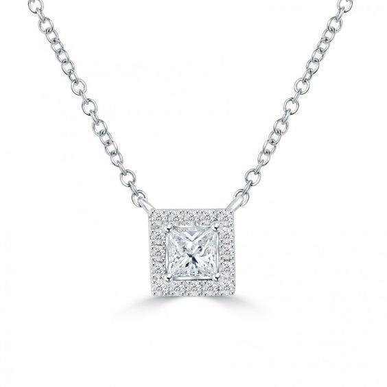 2.60 Carats F Vs1/Vvs1 Round Cut Diamond Necklace Pendant Gold White 14K