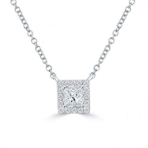 2.60 Carats F Vs1/Vvs1 Round Cut Diamond Necklace Pendant Gold White 14K