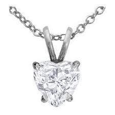 Lady White Gold 14K Prong Setting Heart Cut Diamond Necklace Pendant