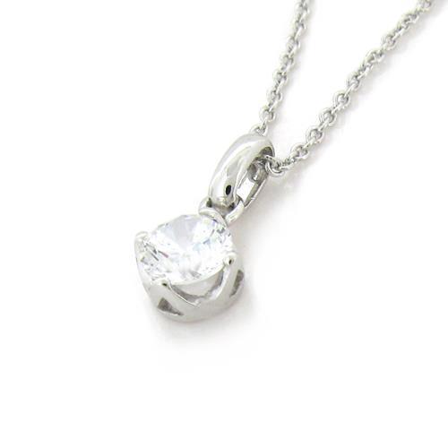 White Gold 14K F Vs1 Oval Shaped 1.25 Carat Solitaire Diamond Pendant Necklacem