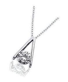 Round Solitaire  Diamond Necklace Pendant White Gold 0.45 Ct F Vs1