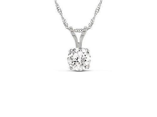 Round Shaped Diamond Gorgeous 3.00 Carat Pendant Necklace White Gold 14K