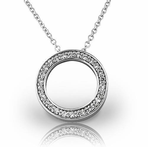 Gorgeous Round Cut 2.50 Carats Diamonds Circle Pendant Necklace Gold 14K