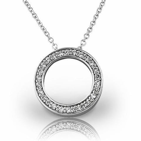 Gorgeous Round Cut 2.50 Carats Diamonds Circle Pendant Necklace Gold 14K