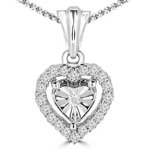 White Gold 14K Round Brilliant Cut 5.5 Carat Diamond Lady Pendant Necklace