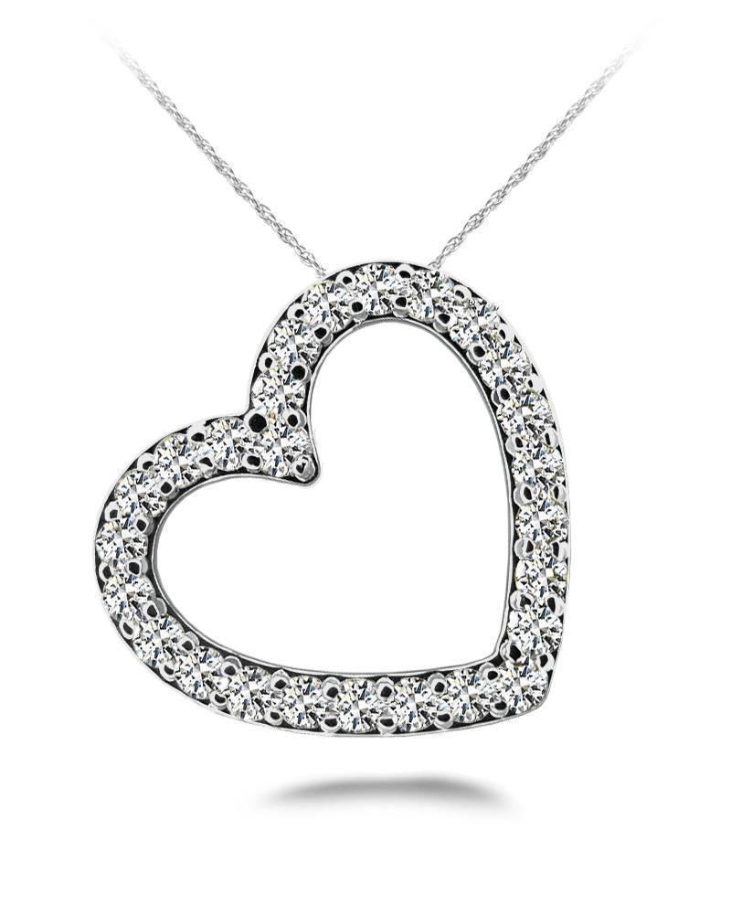 5.20 Carats Brilliant Cut Diamonds Necklace Pendant 14K White Gold