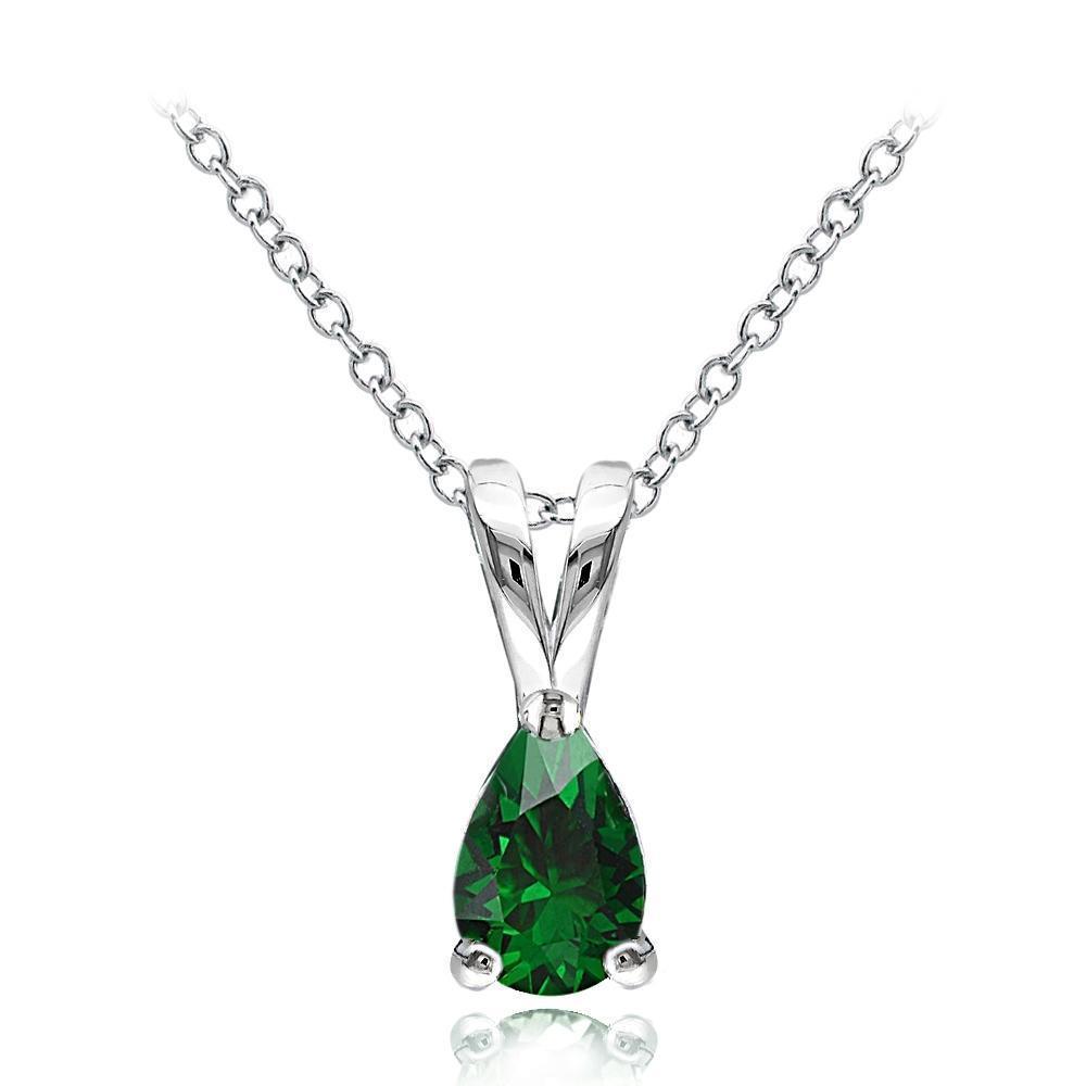 Prong Set Emerald And Diamonds Pendant Necklace  14K 6.35 Carats