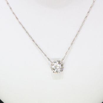 Solitaire Round Diamond Pendant 0.40 Carats White Gold 14K New