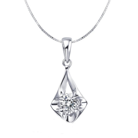 Round Cut 1.25 Carat F Vs1 Diamond Pendant Necklace Gold White 14K