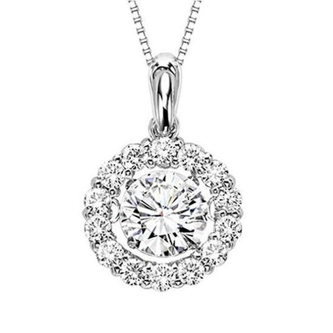 Sparkling 3.50 Carats Round Cut Diamonds Pendant Necklace Wg 14K
