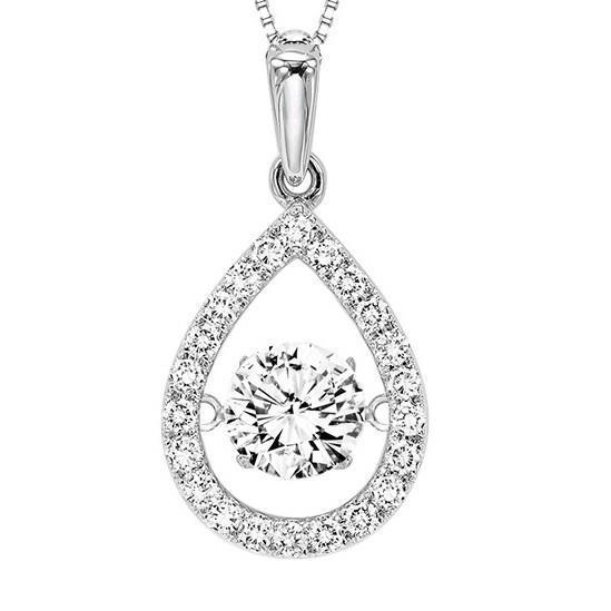 Prong Set White Gold 14K Diamonds Pendant Necklace 2.15 Carats
