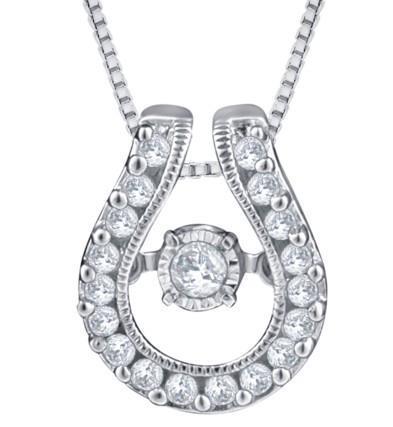 White Gold 14K 2.30 Carat Brilliant Shaped Diamonds Ladies Pendant Necklace