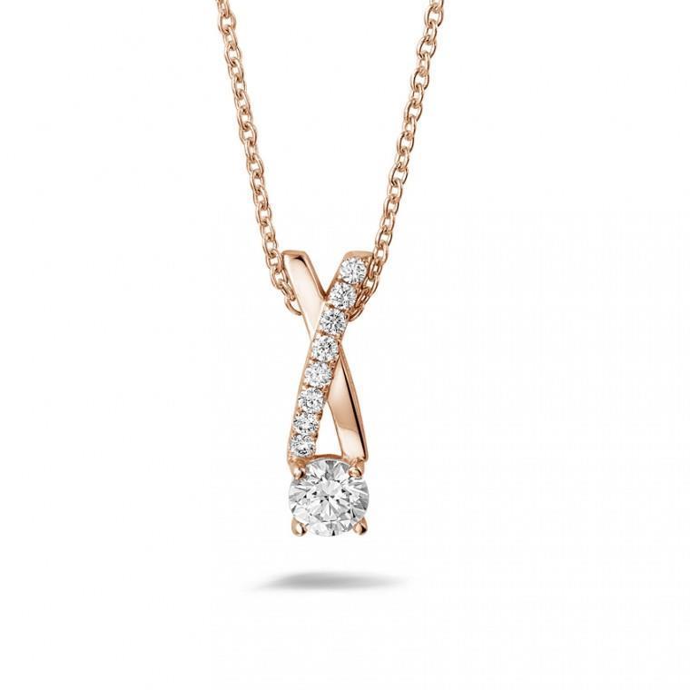 Rose Gold 14K 1.85 Carats Diamonds Pendant Necklace With Chain New